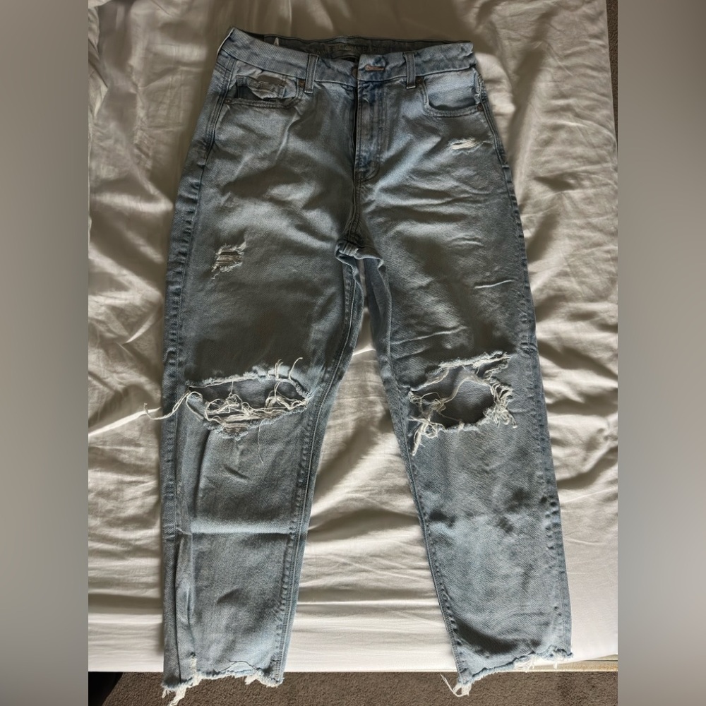 American Eagle Ripped Curvy Mom Jeans